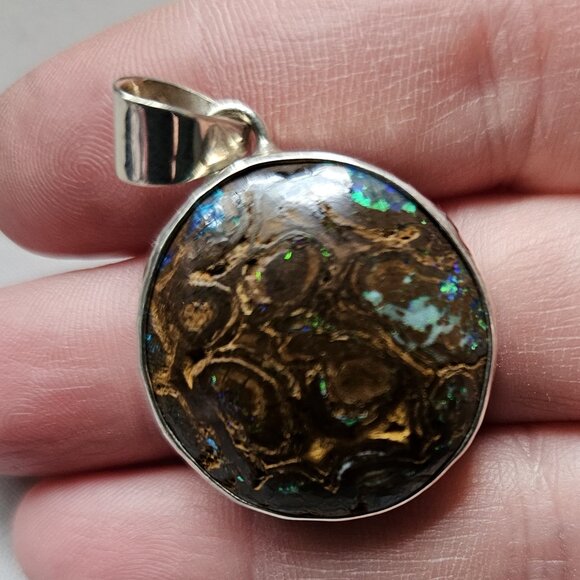 Boulder Matrix Opal Pendant - Picture 1 of 4
